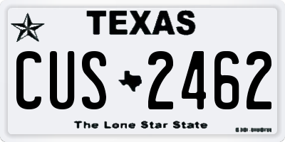 TX license plate CUS2462