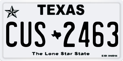 TX license plate CUS2463
