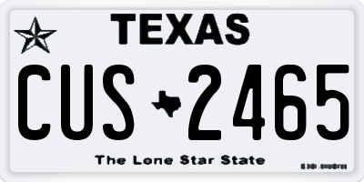 TX license plate CUS2465