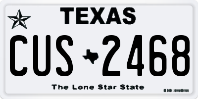 TX license plate CUS2468