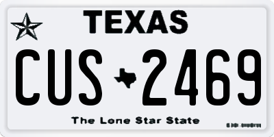 TX license plate CUS2469