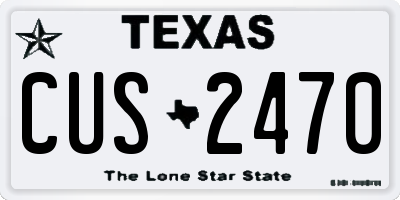TX license plate CUS2470