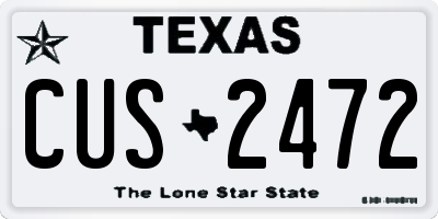 TX license plate CUS2472