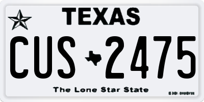 TX license plate CUS2475