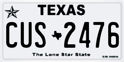 TX license plate CUS2476