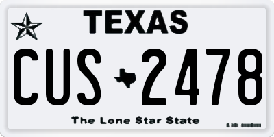 TX license plate CUS2478