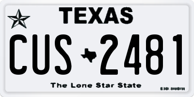 TX license plate CUS2481