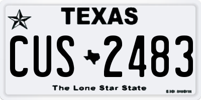 TX license plate CUS2483