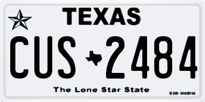 TX license plate CUS2484