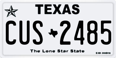 TX license plate CUS2485