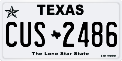 TX license plate CUS2486