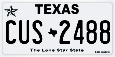 TX license plate CUS2488