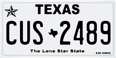 TX license plate CUS2489