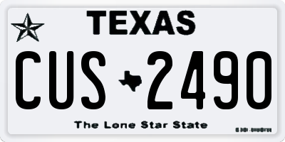 TX license plate CUS2490