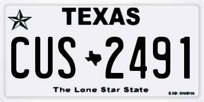TX license plate CUS2491