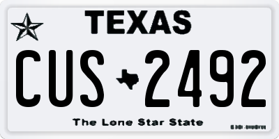 TX license plate CUS2492