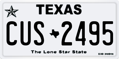 TX license plate CUS2495
