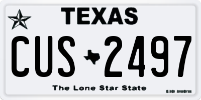 TX license plate CUS2497