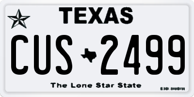 TX license plate CUS2499