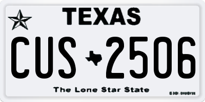 TX license plate CUS2506