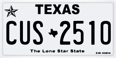 TX license plate CUS2510