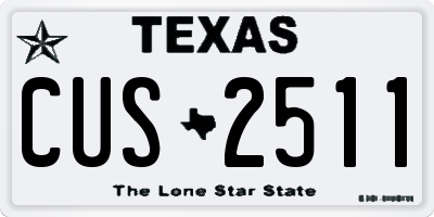 TX license plate CUS2511