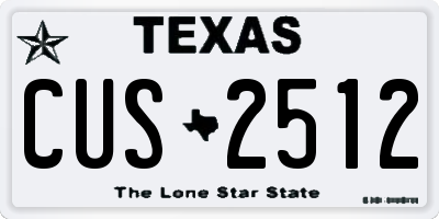 TX license plate CUS2512