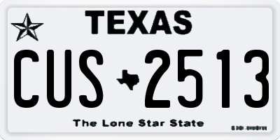 TX license plate CUS2513
