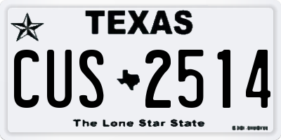 TX license plate CUS2514