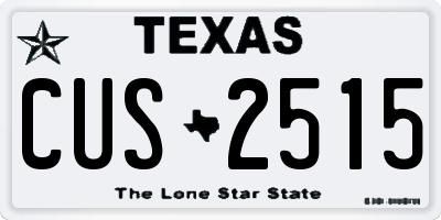 TX license plate CUS2515