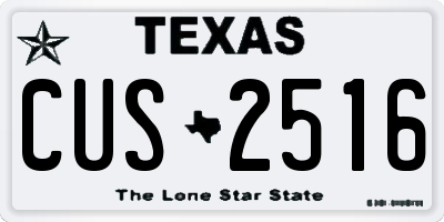 TX license plate CUS2516