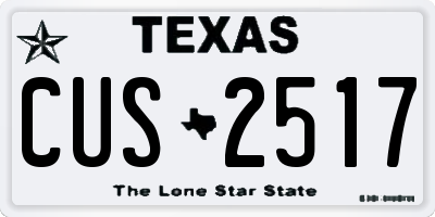 TX license plate CUS2517