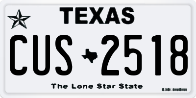 TX license plate CUS2518