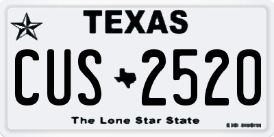 TX license plate CUS2520