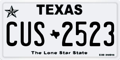 TX license plate CUS2523