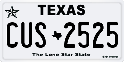TX license plate CUS2525