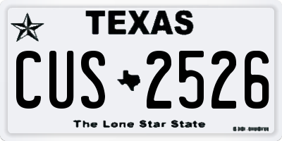 TX license plate CUS2526