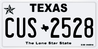 TX license plate CUS2528