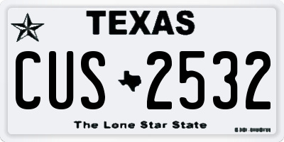TX license plate CUS2532