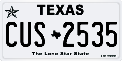 TX license plate CUS2535