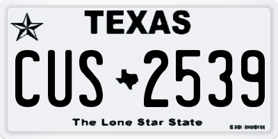 TX license plate CUS2539
