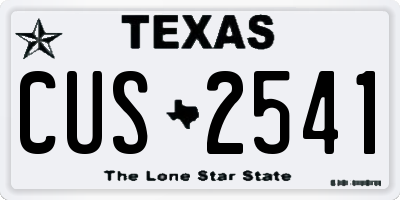 TX license plate CUS2541