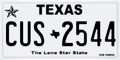 TX license plate CUS2544