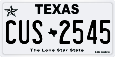 TX license plate CUS2545
