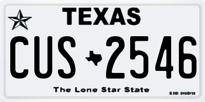 TX license plate CUS2546