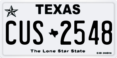 TX license plate CUS2548