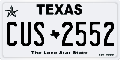 TX license plate CUS2552