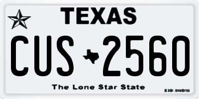 TX license plate CUS2560