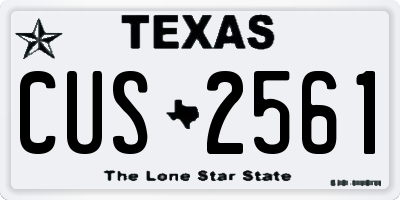 TX license plate CUS2561