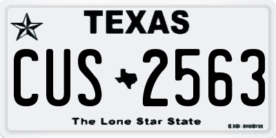 TX license plate CUS2563